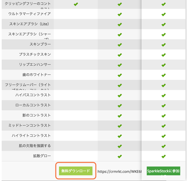 アクションのダウンロード場所