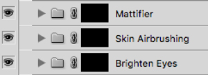 「Skin Airbrushing」「Brighten Eyes」を実行した後